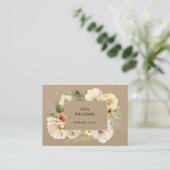 Watercolor Rozen Frame Kraft Visitekaartje (Staand voorkant)
