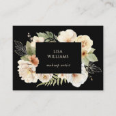 Watercolor Rozen Frame Zwart Visitekaartje (Voorkant)