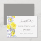Watercolor Rozen Geel Paars en Grijs Ontvangst Kaart (Voorkant / Achterkant)