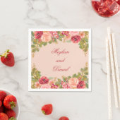 Watercolor Rozen & Glitter Bruiloft Servetten (Insitu)