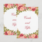 Watercolor Rozen Glitter Kaarten & Cadeaus Tafelka (Voorkant / Achterkant)