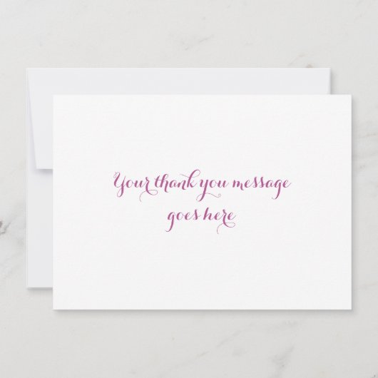 Watercolor Rozen Groen Script Dank u Bedankkaart (Achterkant)