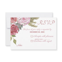 Watercolor Rozen Huwelijks RSVP