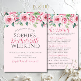 Watercolor Rozen Meisje-uitje weekend & details Kaart
