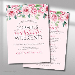 Watercolor Rozen Meisje-uitje weekend & details Kaart