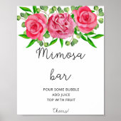 Watercolor rozen mimosa bar poster (Voorkant)