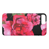 Watercolor Rozen op Zwart Case-Mate iPhone Case (Achterkant (Horizontaal))