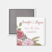 Watercolor Rozen Save The Date Magneet (Voorkant / Achterkant)