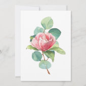 Watercolor Rozenrand Huwelijksaankondiging Kaart (Achterkant)