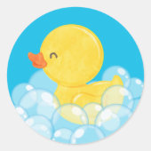 Watercolor Rubber Eend Feest Ronde Stickers (Voorkant)