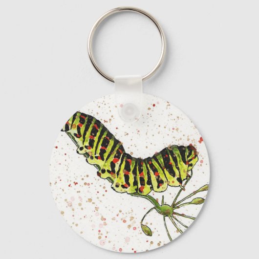 Watercolor rups sleutelhanger (Voorkant)