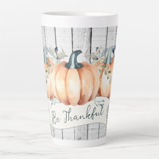 Watercolor Rustic Pumpkins Latte Mok (Voorkant)