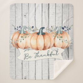 Watercolor Rustic Pumpkins Sherpa Deken