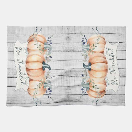 Watercolor Rustic Pumpkins Theedoek (Horizontaal)