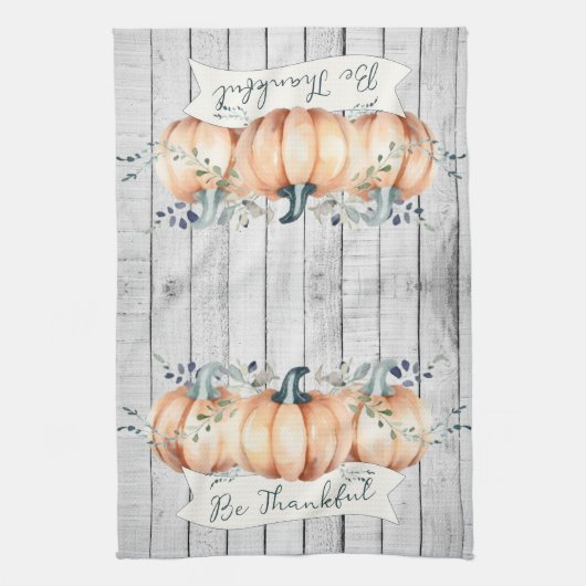 Watercolor Rustic Pumpkins Theedoek (Verticaal)