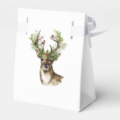 Watercolor Rustic Rendier Kerstmis Bedankdoosjes (Achterkant)