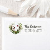 Watercolor Rustic Rendier Kerstmis Etiket (Insitu)