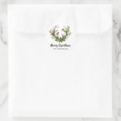 Watercolor Rustic Rendier Kerstmis Ronde Sticker (Tas)