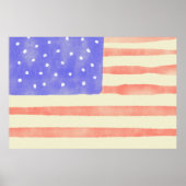 Watercolor rustieke Amerikaanse vlag Poster (Voorkant)