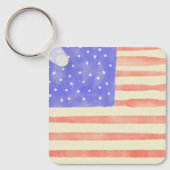 Watercolor rustieke Amerikaanse vlag Sleutelhanger (Voorkant)