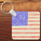 Watercolor rustieke Amerikaanse vlag Sleutelhanger (Voorkant)