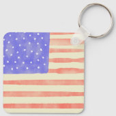 Watercolor rustieke Amerikaanse vlag Sleutelhanger (Achterkant)