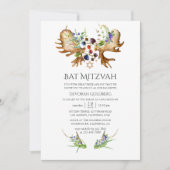 Watercolor Rustieke Bos Bat Mitzvah Kaart (Voorkant)