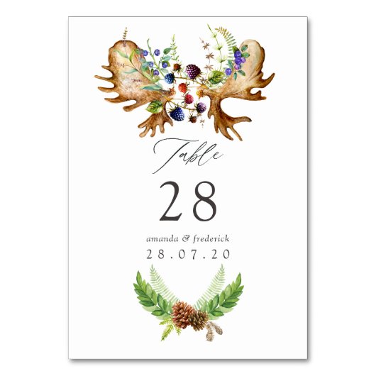 Watercolor Rustieke Bos Huwelijk Kaart (Voorkant)