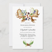 Watercolor Rustieke Bos Oefendiner Kaart (Voorkant)