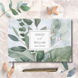 Watercolor Rustieke Groene Salie Trouwgastenboek Gastenboek
