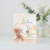 Watercolor Rustieke Palmen Aankondigingskaart (Staand voorkant)