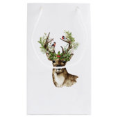 Watercolor Rustieke Rendier Kerst Klein Cadeauzakje (Achterkant)