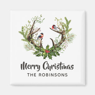 Watercolor Rustieke Rendier Kerst Magneet