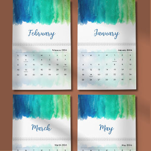 Watercolor Rustig & Elegant Minimaal Design Kalender