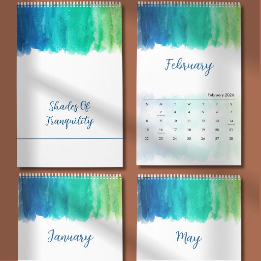 Watercolor Rustig & Elegant Minimaal Design Kalender