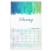 Watercolor Rustig & Elegant Minimaal Design Kalender (Feb 2027)