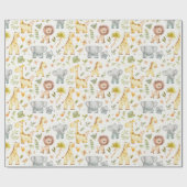 Watercolor Safari Animals Baby Shower Cadeaupapier (Vlak)