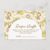 Watercolor Safari Animals Diapper Raffle Informatiekaartje (Voorkant)