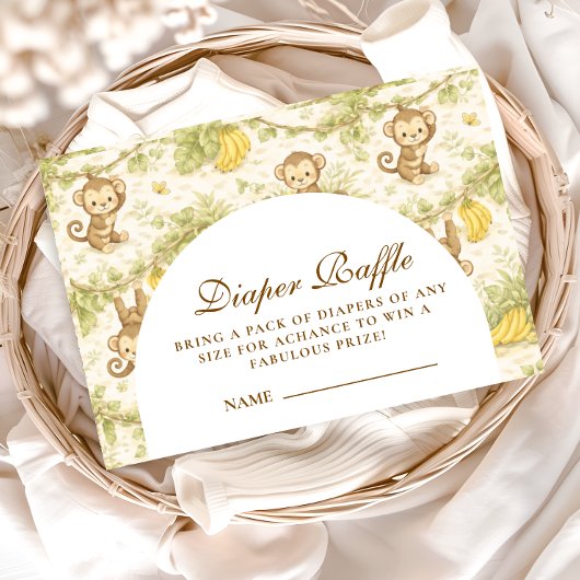 Watercolor Safari Animals Diapper Raffle Informatiekaartje
