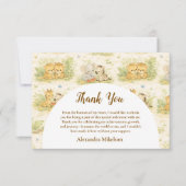 Watercolor Safari Animals First Birthday Bedankkaart (Voorkant)