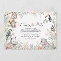Watercolor Safari Boeken voor Baby Bijlage Kaart