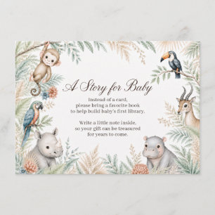 Watercolor Safari Boeken voor Baby Bijlage Kaart