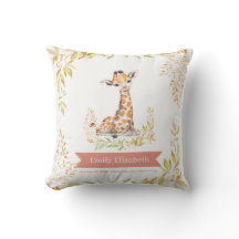 Watercolor Safari Giraffe Babykamer Geboorte Stat