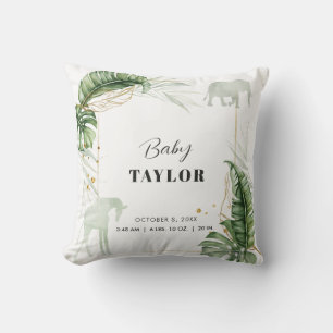 Watercolor Safari Giraffe Olifant Baby Shower Kussen