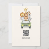 Watercolor Safari Jungle Animals Baby Shower Kaart (Achterkant)