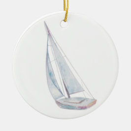 Watercolor Sailboat Ornament