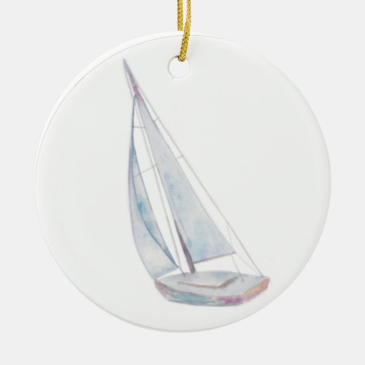 Watercolor Sailboat Ornament (Voorkant)
