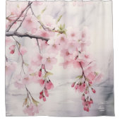 Watercolor Sakura Sereniteit Douchegordijn (Voorkant)