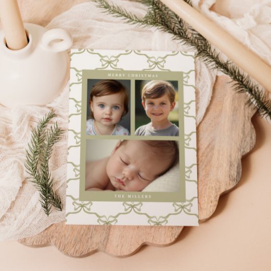 Watercolor Salie Boog Patroon Feestdagenkaart