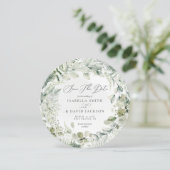 Watercolor saliegroen blad Eucalyptus cirkel Save The Date (Staand voorkant)